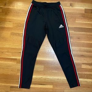 Men’s Adidas Climacool Tapered Track Pants, Red, White, Blue, 3-Stripes